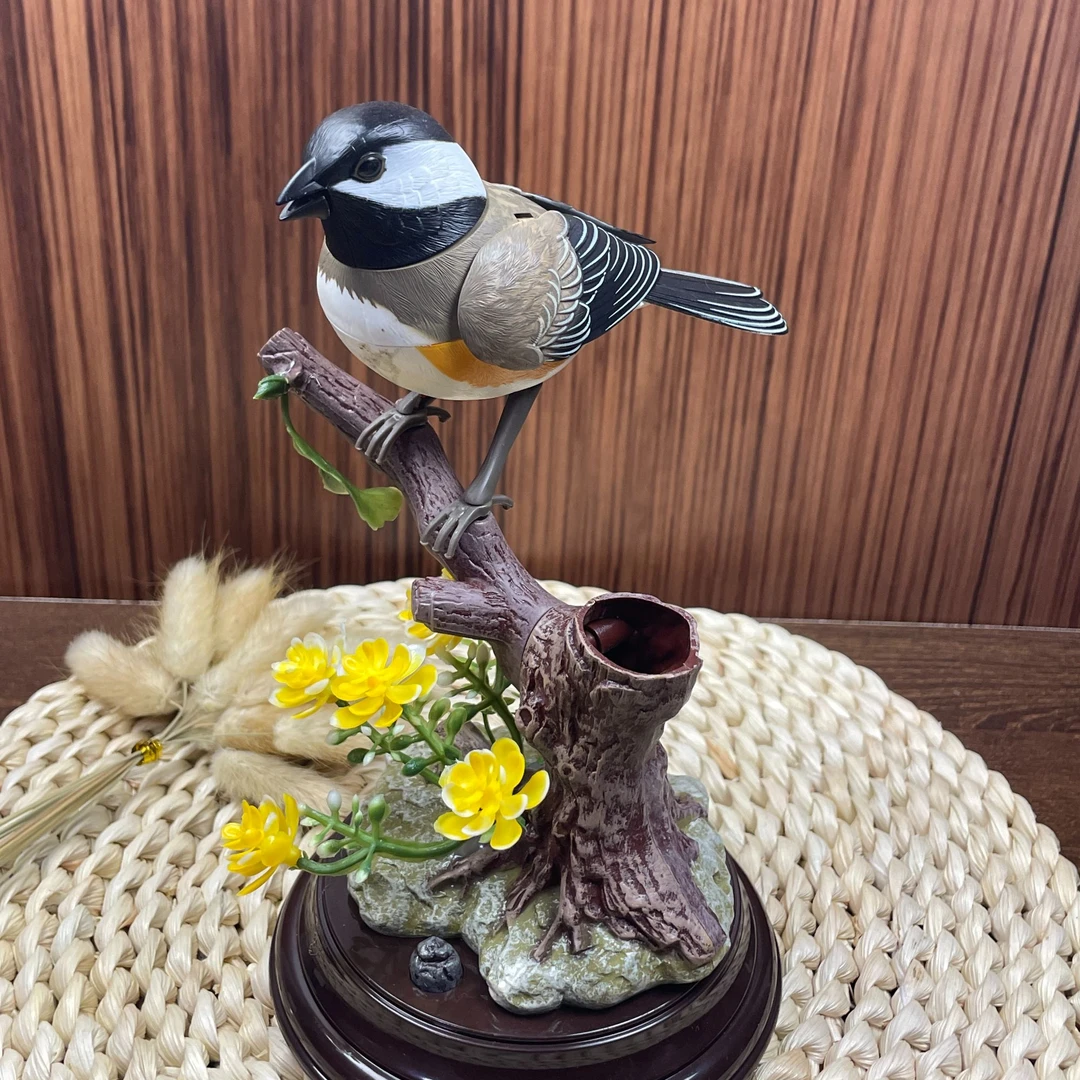 新款声控小鸟-仿真山雀-会叫会动电动感应玩具
