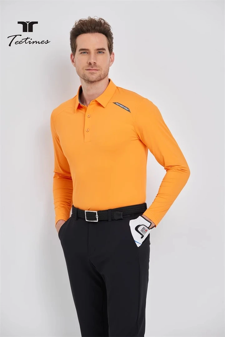 Teetimes高尔夫男装长袖T恤秋冬新款弹力速干商务男球服上衣