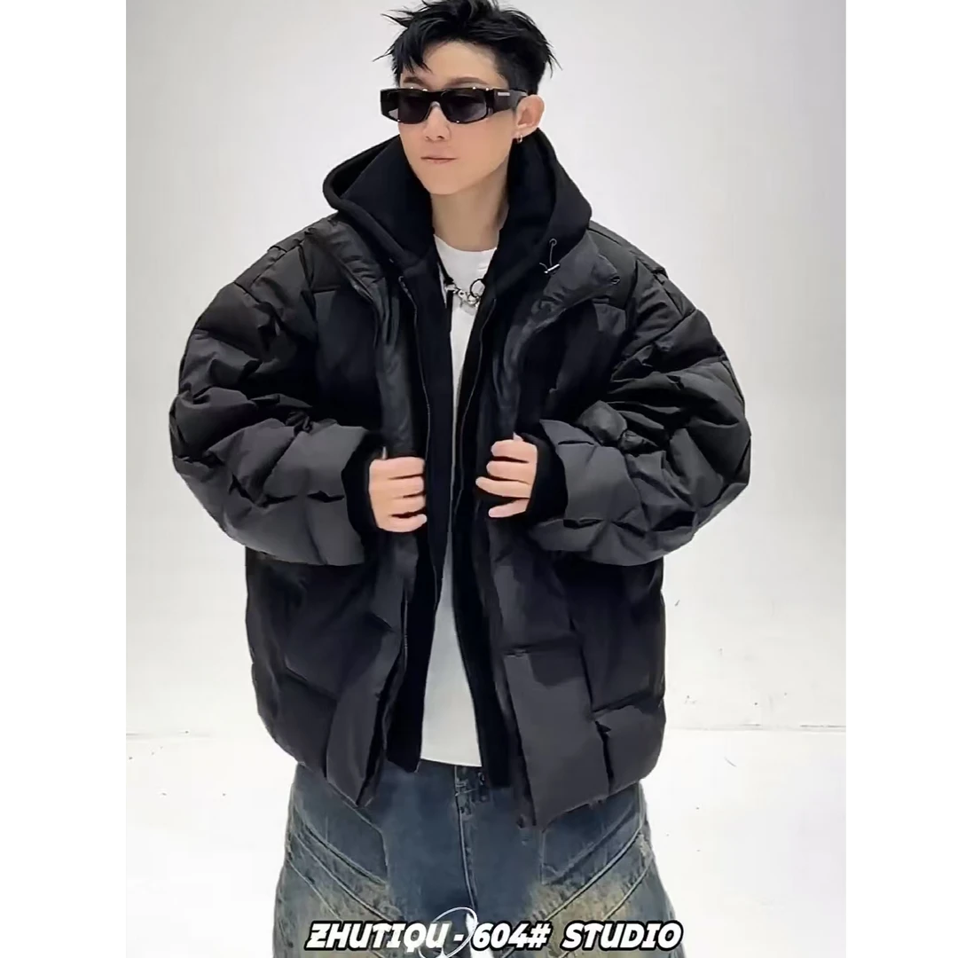 248-604男士格纹韩系冬季外套