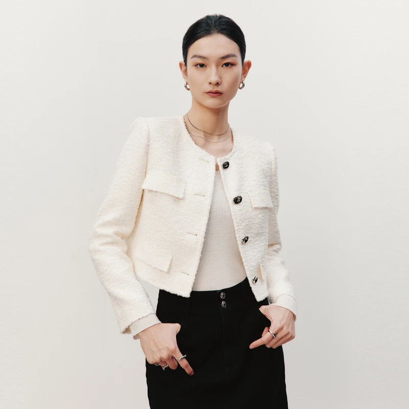 HPLY荷比俪2023春季新款女气质小香风通勤温柔外套HDD11520116