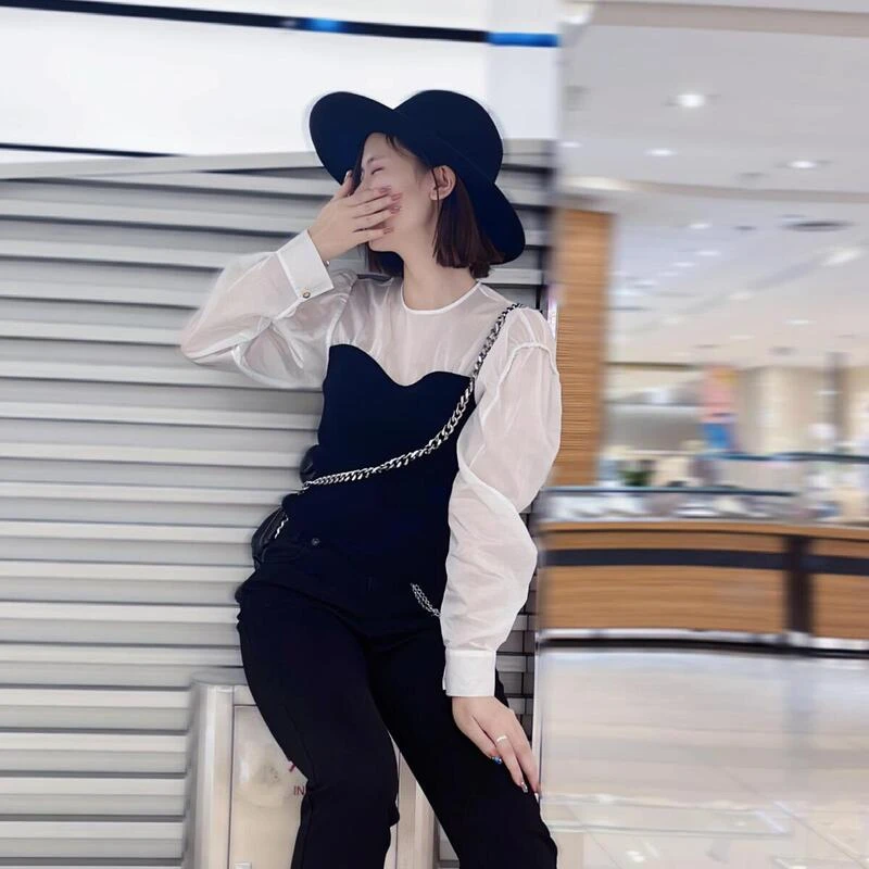 HPLY/荷比俪冬季新款女圆领修身收腰设计上衣HYC41610245