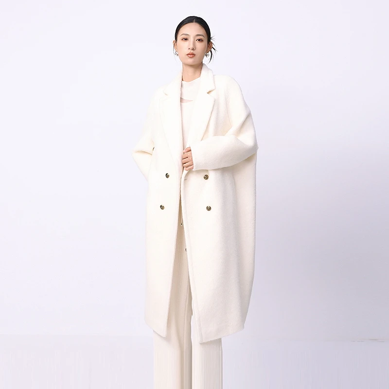 冬气质女长款含羊驼毛大衣外套HAE40500016