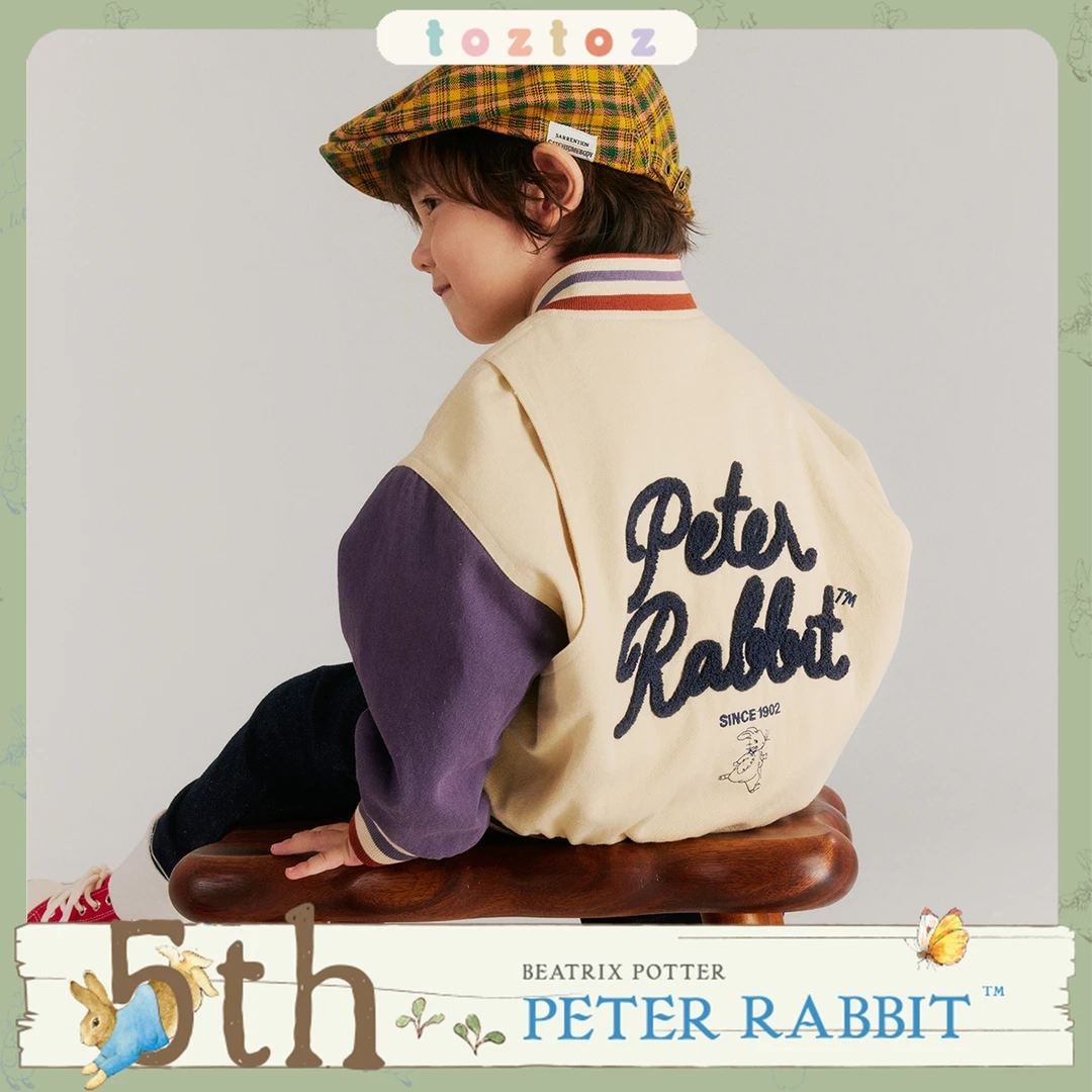 【豆几妈5周年】9/1【复古画报】比得兔联名儿童外套口袋棒球服秋