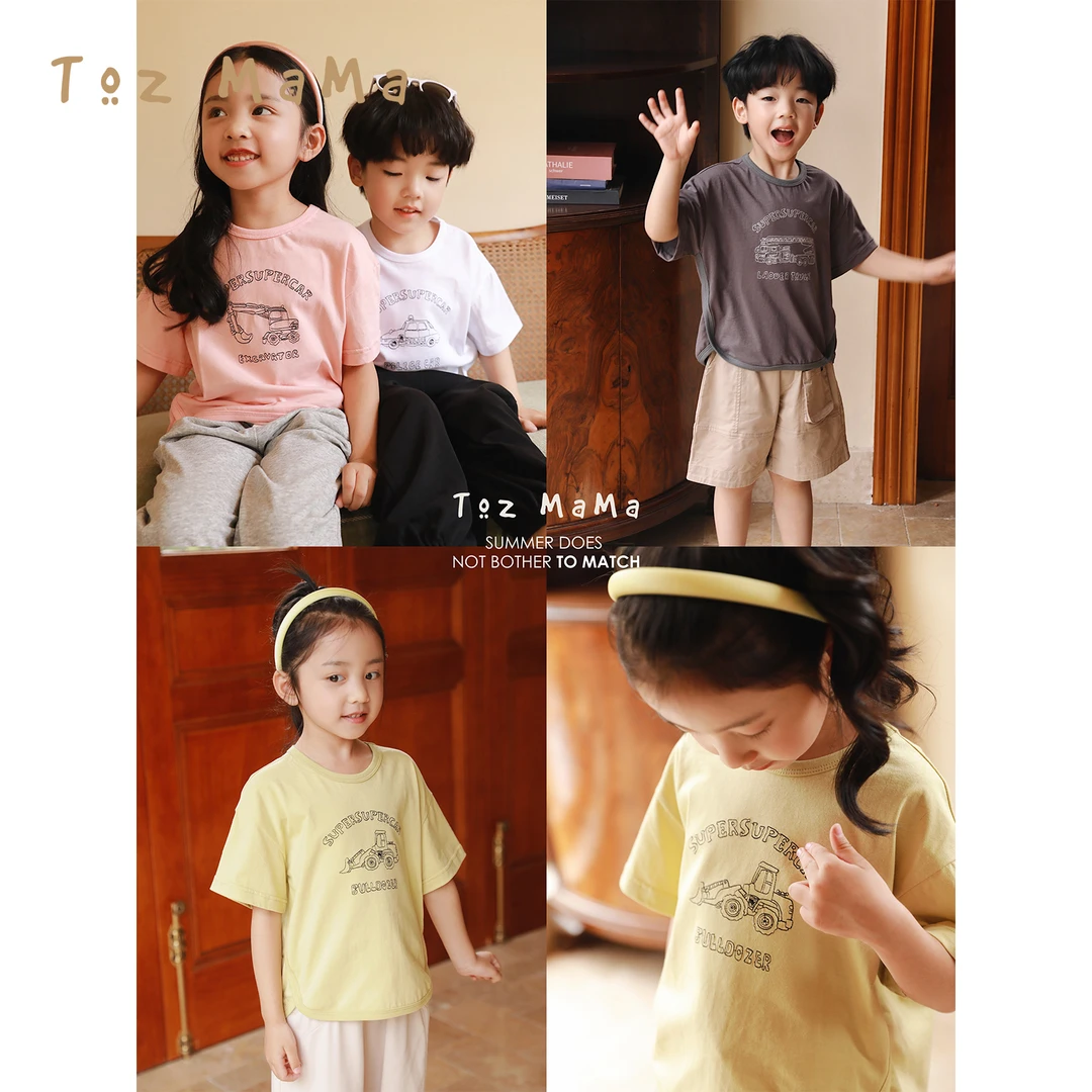 豆几妈【小汽车合集】儿童短袖T恤男童宽松百搭2023夏季新品6/1