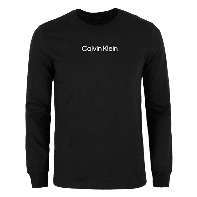 Calvin Klein/凯文克莱进口男士打底衫男款秋季轻奢黑色长袖T恤ZZ