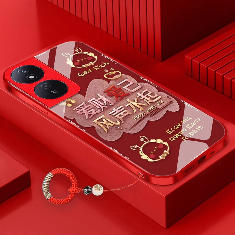 爱财爱己畅玩50Plus手机壳金属漆玻璃个性防摔时尚创意潮牌耐脏