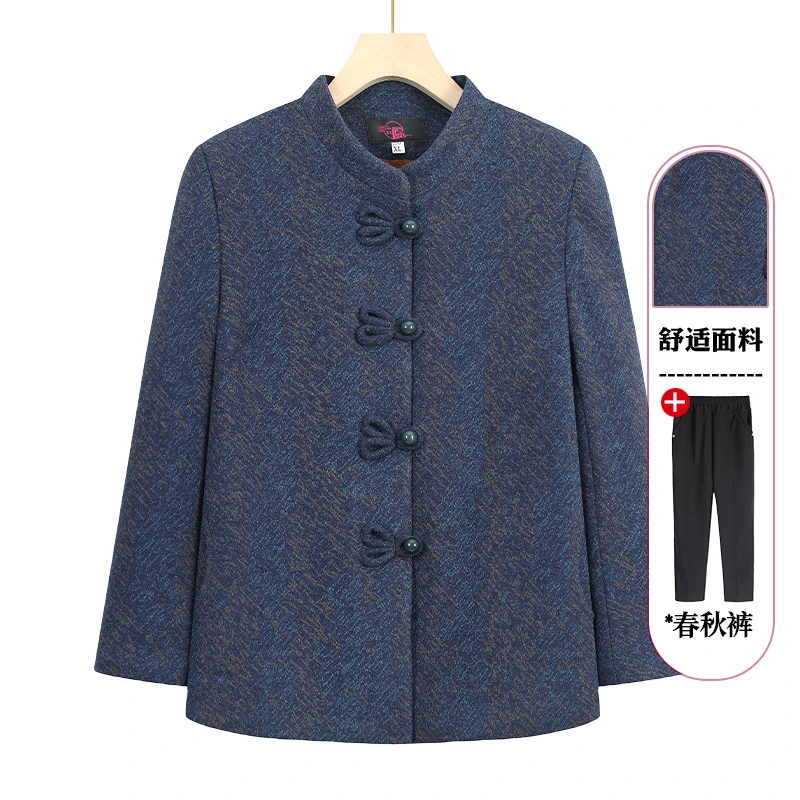 老年人秋冬款休闲外套女奶奶秋装唐装老人太太衣服妈妈装新款上衣