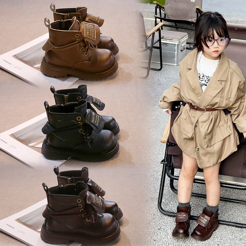 【宝拉专属】2025年春季新款中筒靴时尚英伦风复古翻盖马丁靴 6311