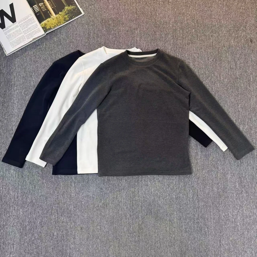 84055余小鱼 圆领德绒打底男士秋冬休闲百搭保暖长袖时尚