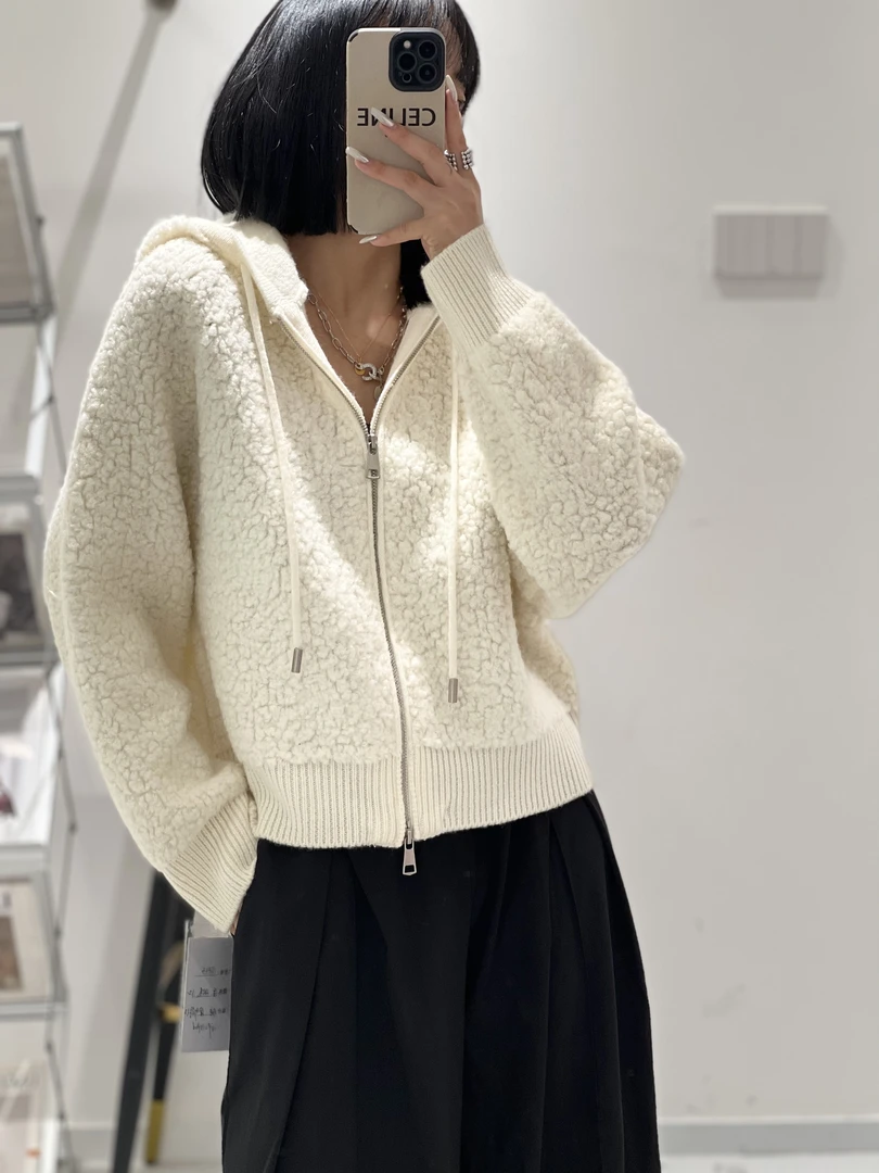 YOMII CAUSE/圈圈绒拉链开衫