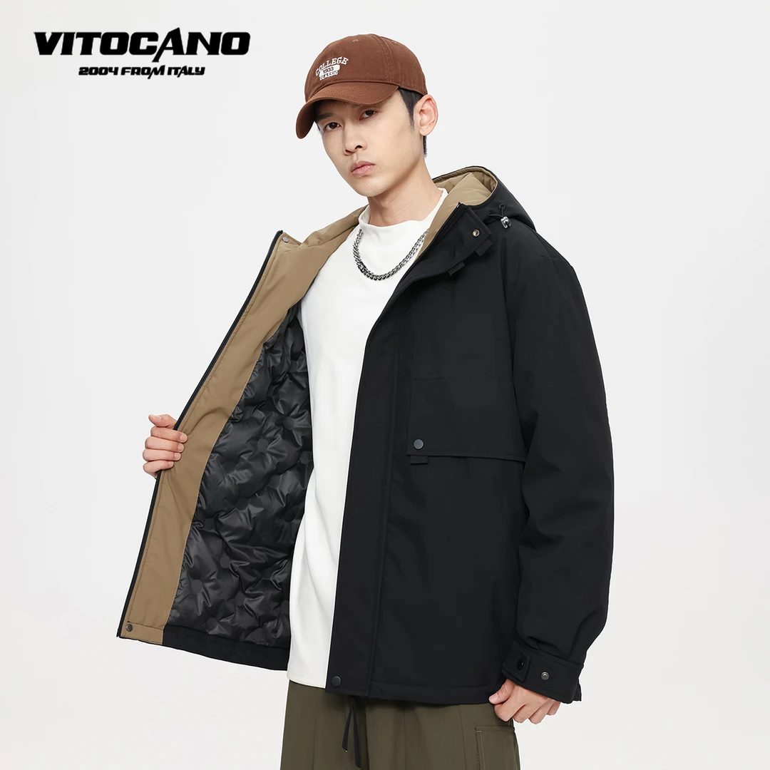 vitocano维特男女款羽绒服外套男秋冬款潮牌上衣男士轻薄羽绒服LL