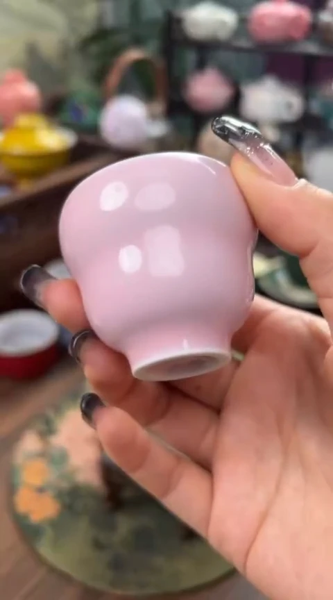 【闪购商品】陶瓷水粉葫芦客杯2只