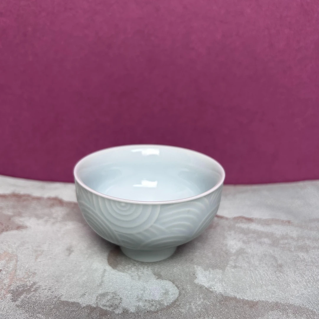 影青祥云高足碗口杯