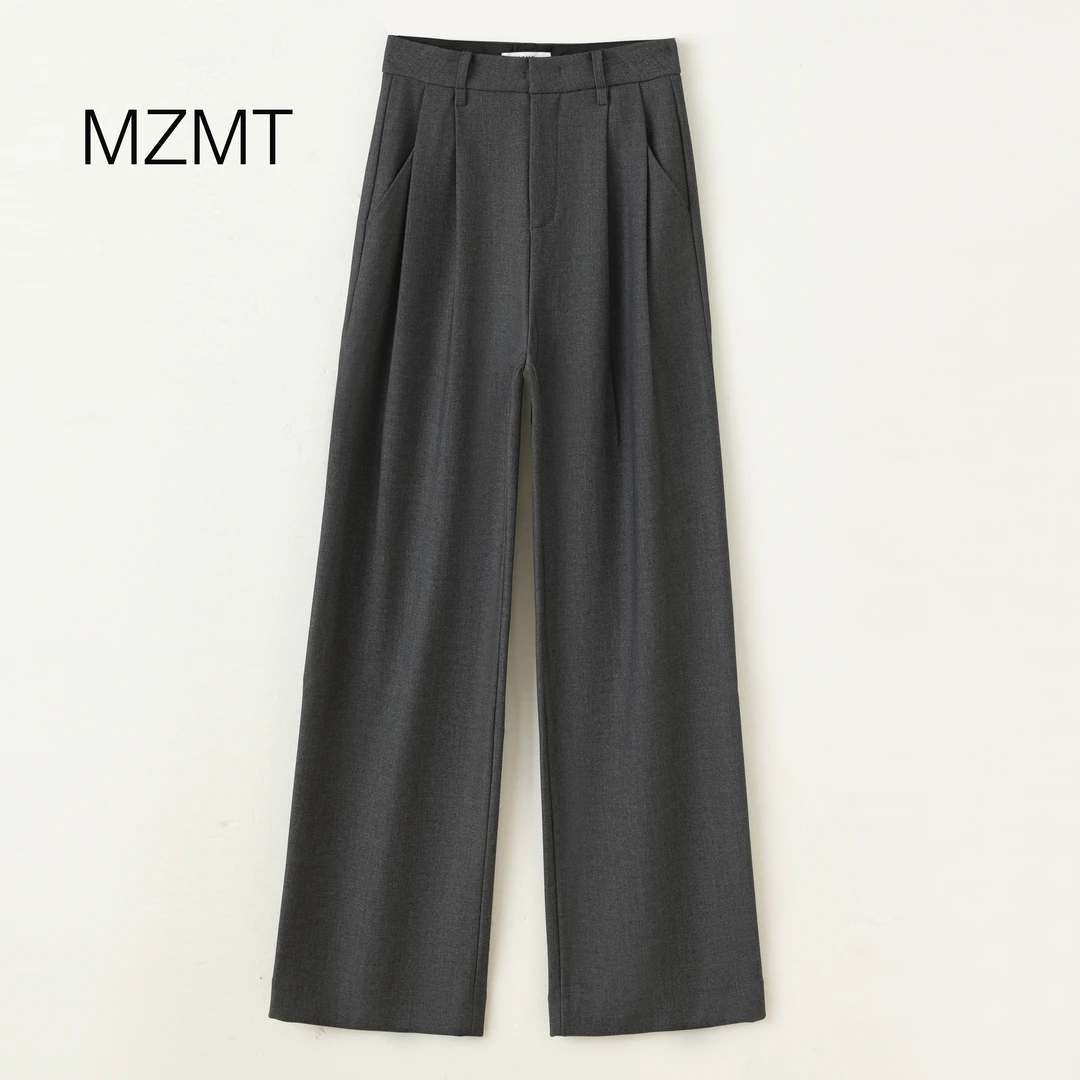 【MZMT】冬季“厚款”萬能搭高腰直筒阔腿裤/新法式百搭垂感时尚98290