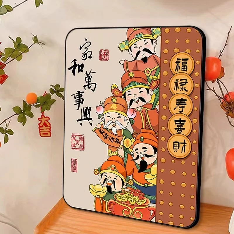 五路财神爷摆件家和万事兴家居饰品挂画家用福䘵寿喜财桌面摆台画