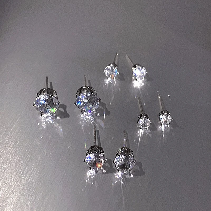 合金耳饰 yyds敲闪锆石耳骨钉防过敏耳饰耳钉女高级感气质ins耳环