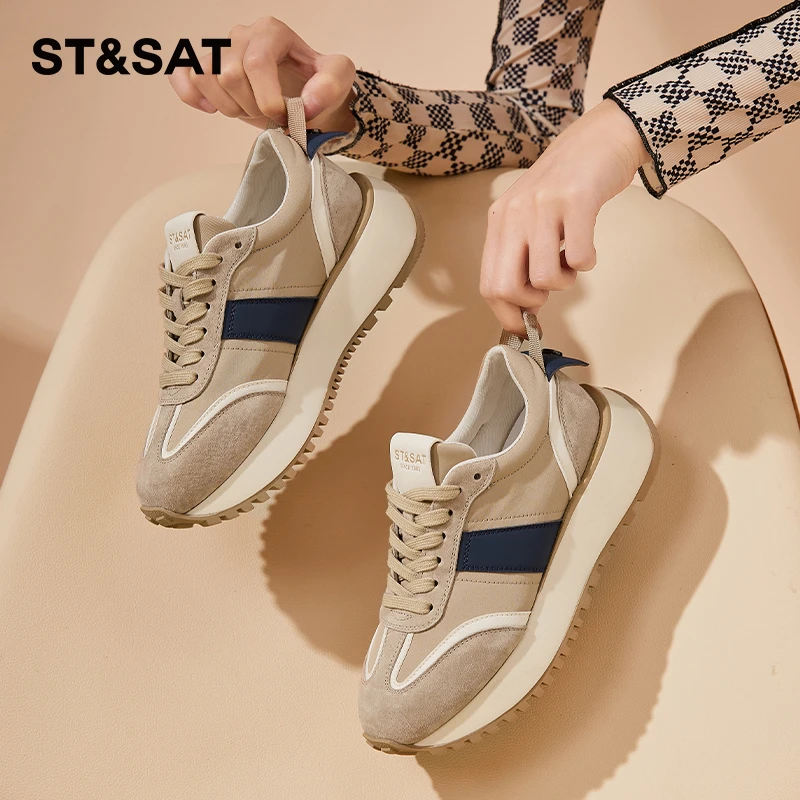 星期六阿甘鞋女软底时尚秋春季厚底小蛮腰华夫鞋子网红老爹鞋超火