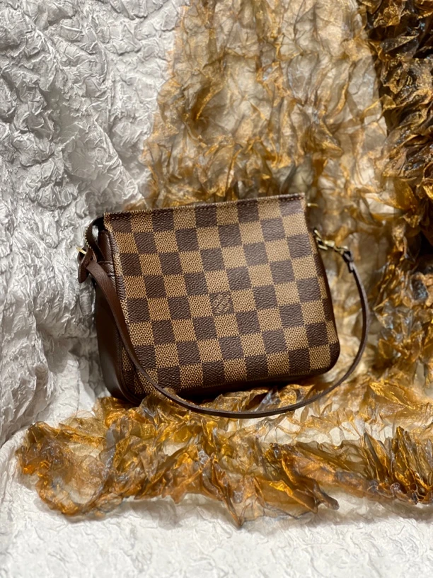 95新 LouisVuitton/路易威登 夏七中古/经典棋盘格/手提包