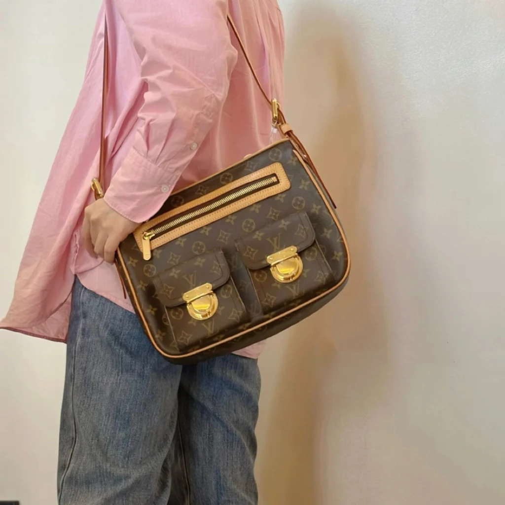 95新 LouisVuitton/路易威登 夏七中古/经典老花曼哈顿/单肩包