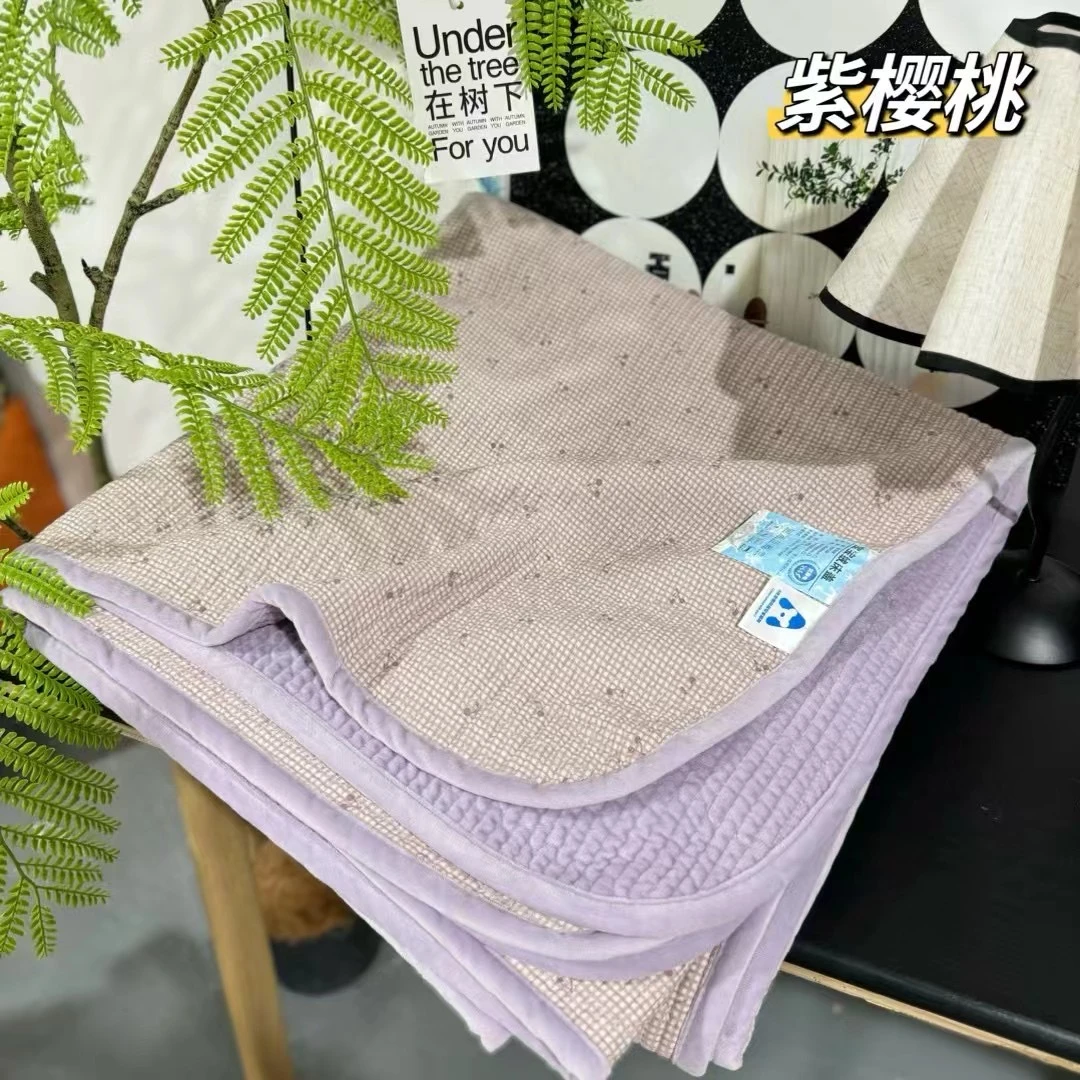 【高温砂洗 夹棉绗缝】金美家2061色织全棉水洗床盖