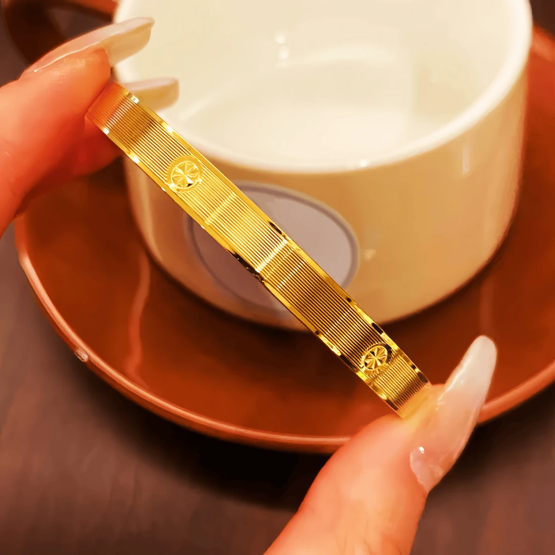 铜合金手镯 精工不掉色 米字拉丝手镯 女 时尚简约气质轻奢送妈妈