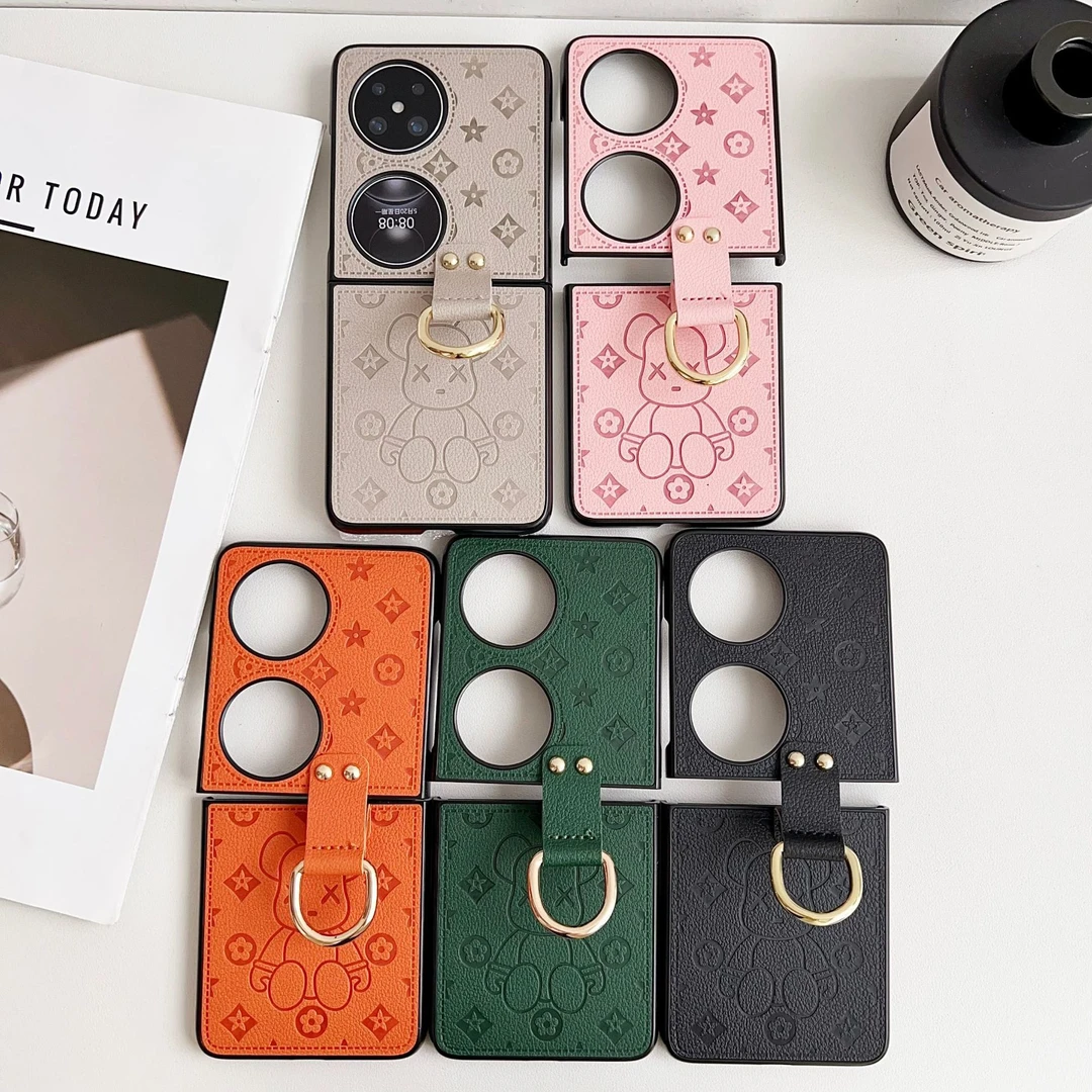 适用华为Pocket2手机壳Pocket2卡通折叠屏暴力熊可爱创意手提指环