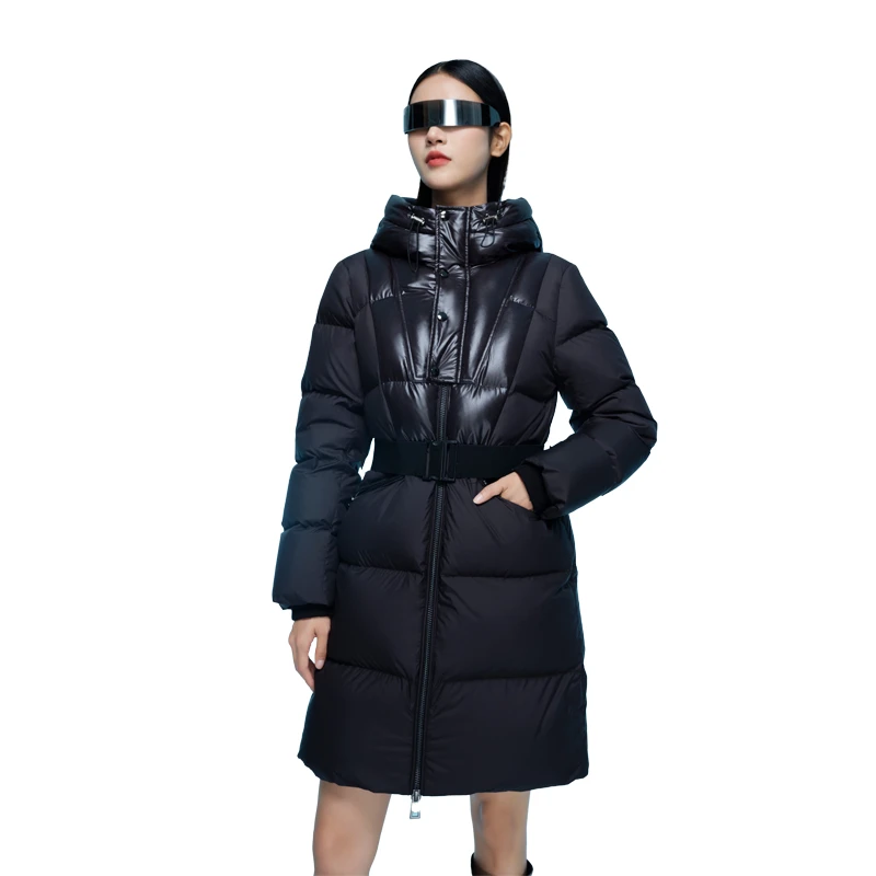 【小鱼专属】2023新款设计师联名鹅绒服时尚连帽中长款A068026