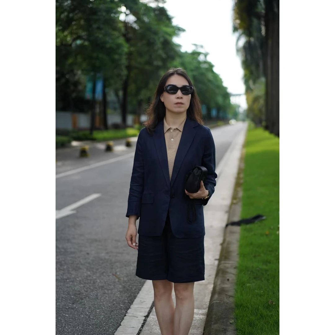 【机场爆款】新款气质休闲亚麻透气西装外套305243