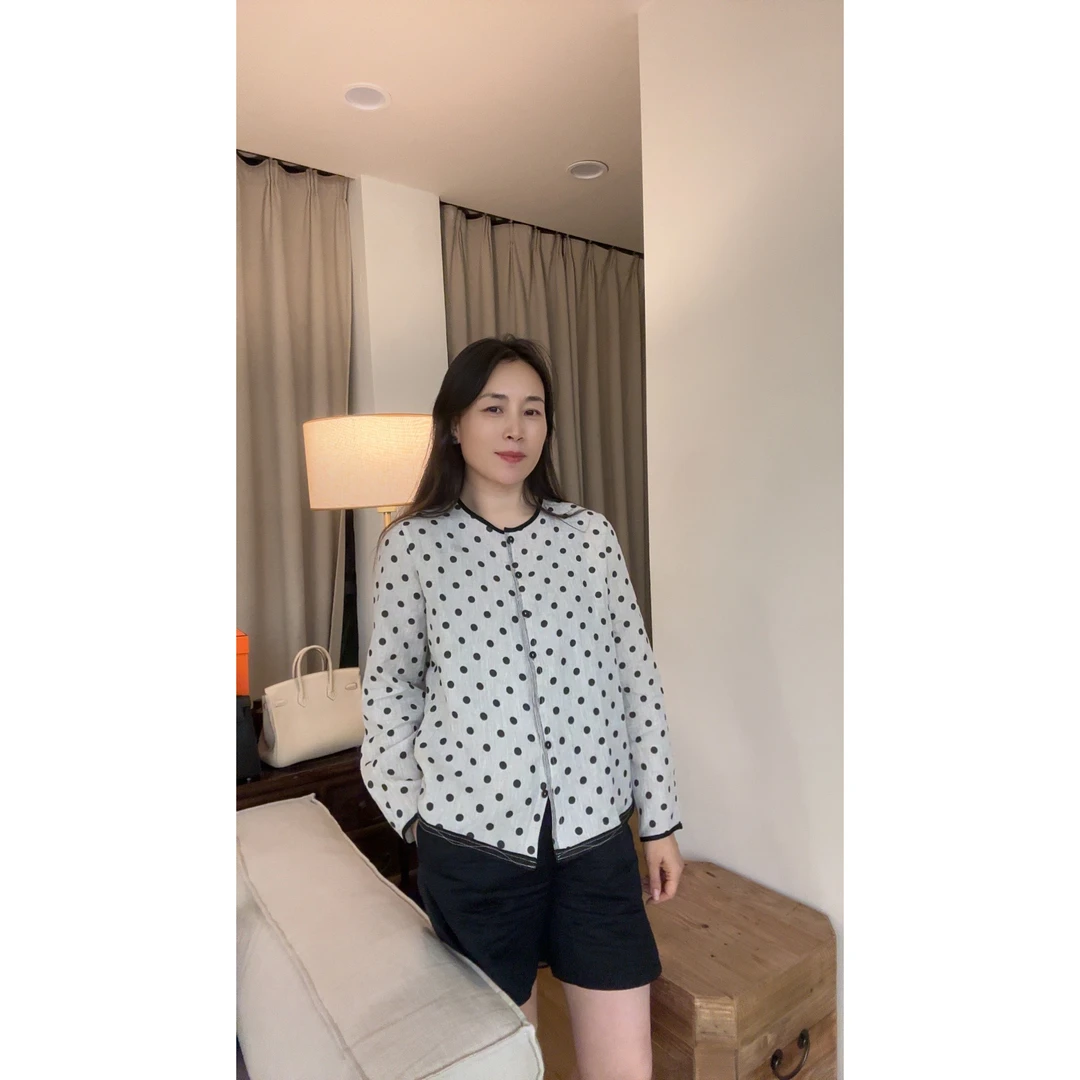 【夏雨】女士新款波点仙气知性气质汉麻衬衫MA4SYDZ0654
