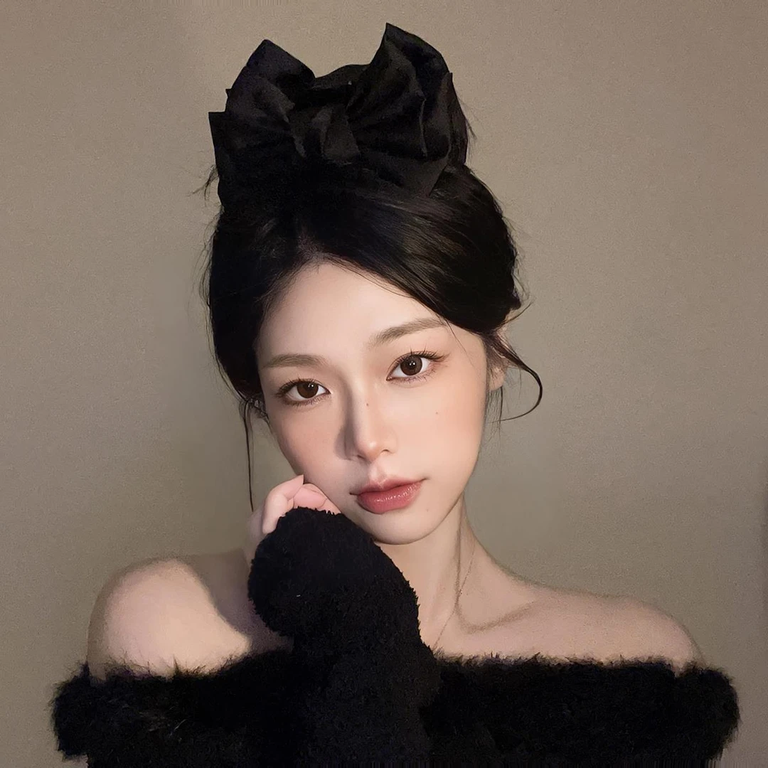 黑色蝴蝶结抓夹女后脑勺高级感鲨鱼夹大号夹子在逃公主头饰发夹