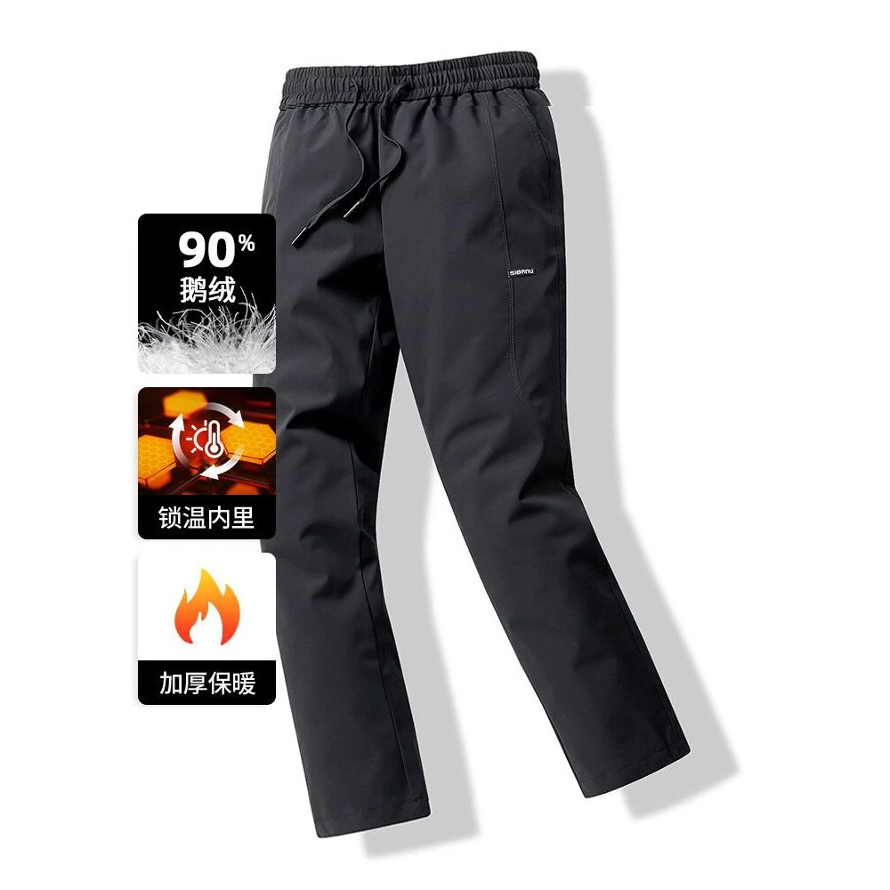【新年】加厚鹅绒休闲裤男2025秋冬季新款保暖羽绒裤外穿松紧长裤子