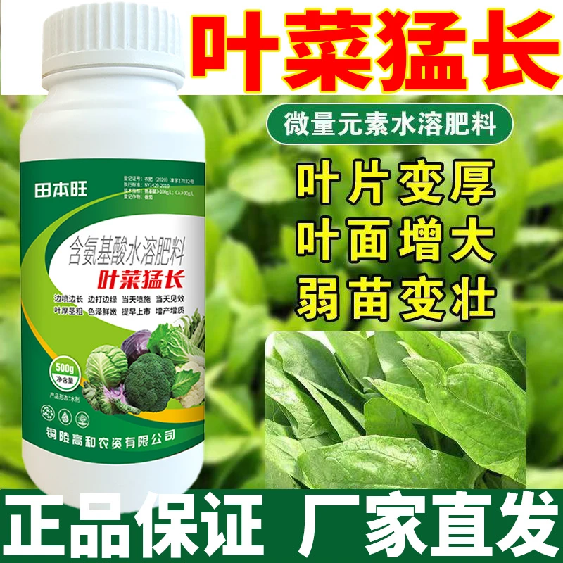 叶菜专用叶面肥蔬菜肥料青菜芹菜叶厚嫩绿通用叶菜速长剂猛长增产