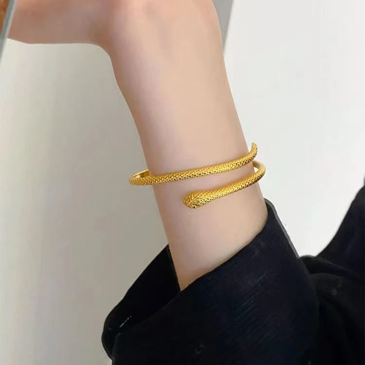 铜合金手镯 铜合金灵蛇手镯   开口可调节