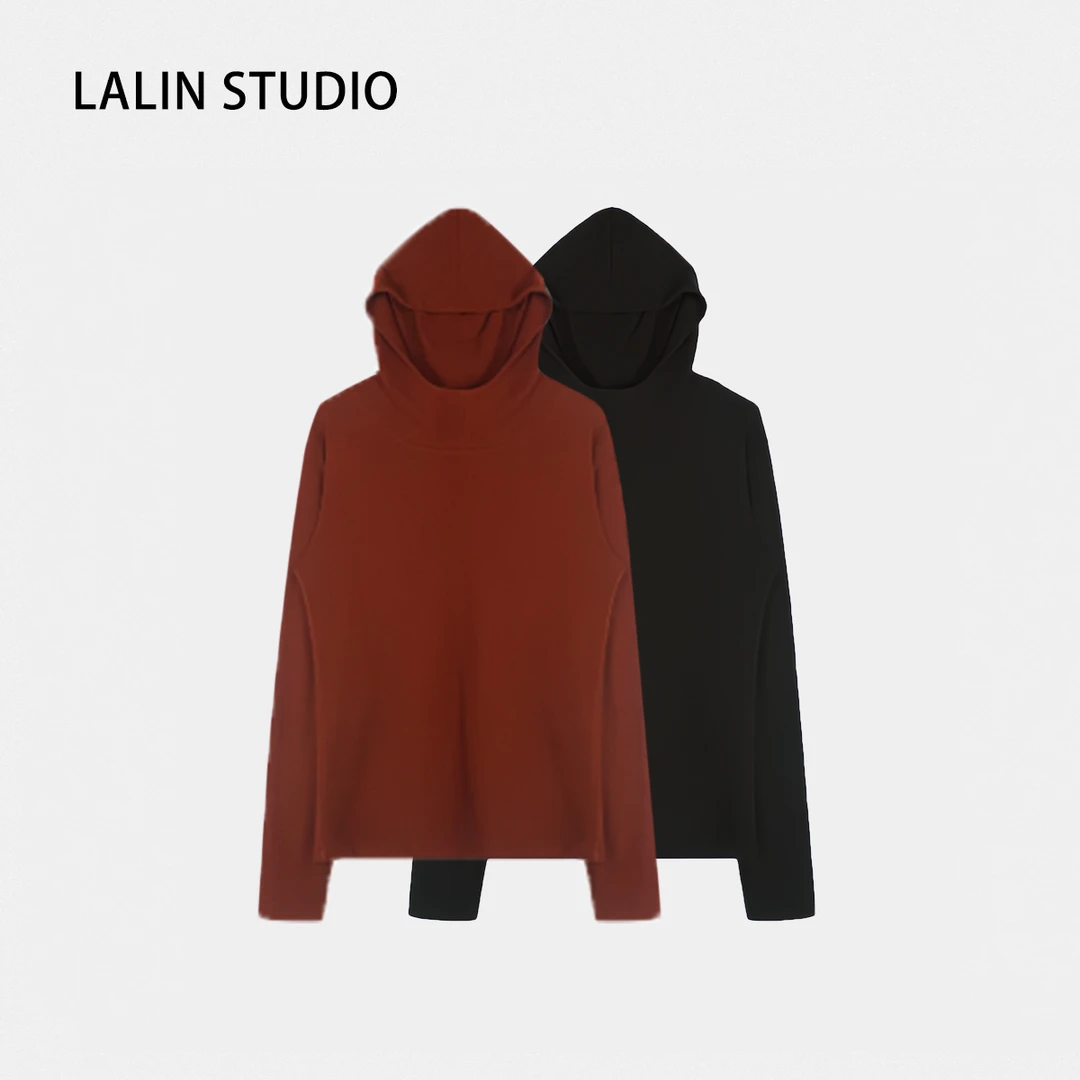 LALIN2024ss  软软糯糯 极简精致简约科技保暖发热百搭连帽长袖