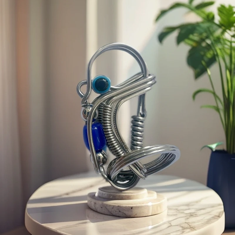 纯手工制作不锈钢小鸟钥匙扣蓝色汽车钥匙扣情侣礼物