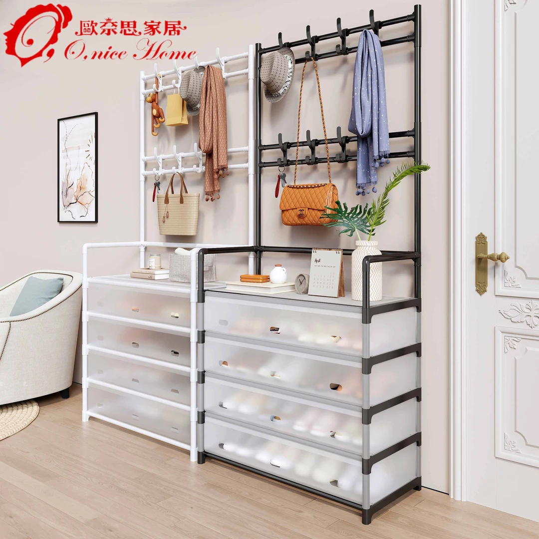 【活动】简易多层家用鞋帽架衣服架多功能北欧现代落地式置物鞋架子