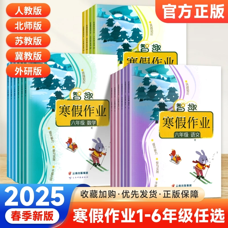 2025新版智趣寒假作业1-6年级语文数学英语寒假衔接人教北师苏教