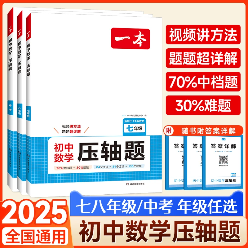 2025版一本初中数学压轴题七八九年级数学有理数方程专项训练通用