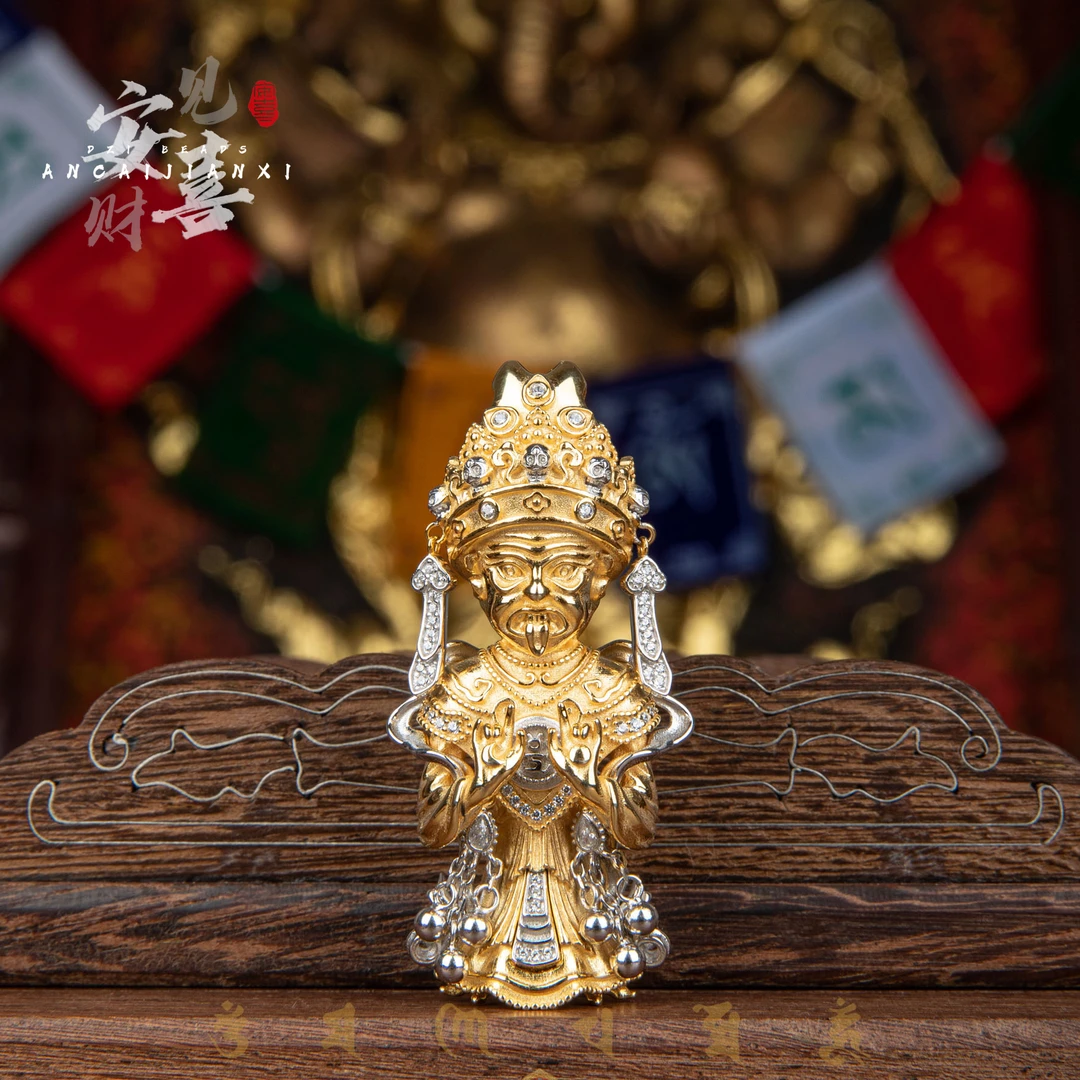 925银银制品 【般若】精工立体可站立扎基吊坠/AWW10512