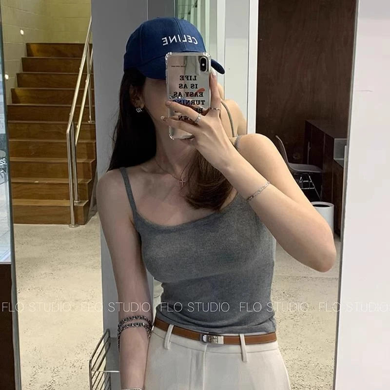 美式辣妹西装内搭小吊带背心女夏纯欲风外穿性感露背打底显瘦上衣