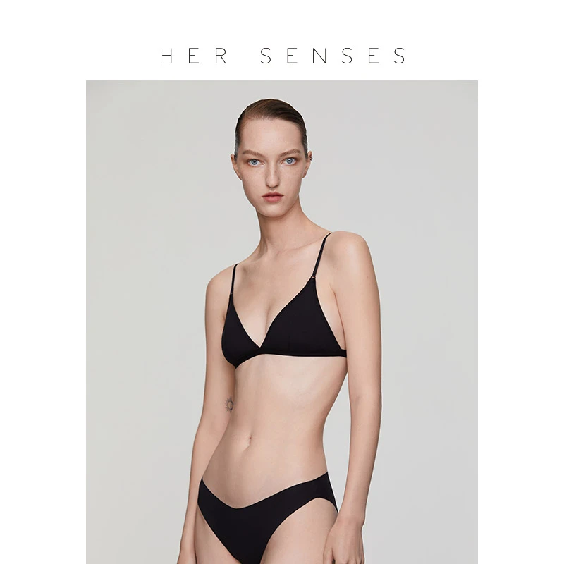 HER SENSES/何识觉醒系列无钢圈三角杯文胸极简细带光面超薄内衣
