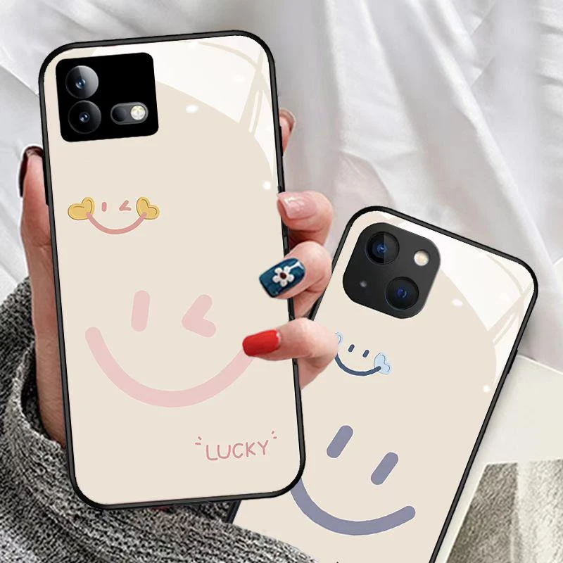 vivoiQOOneo8手机壳钢化玻璃neo8pro保护套爱心笑脸简约全包硬壳