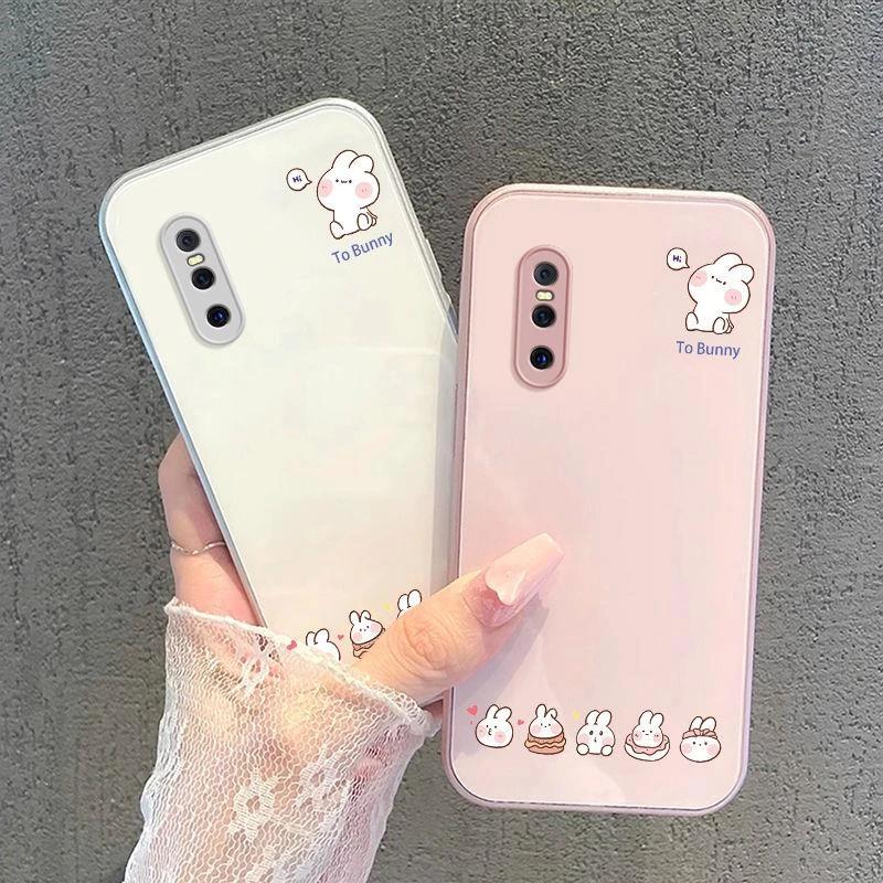 vivox27手机壳卖萌兔子vivox27防摔卡通可爱女网红金属漆玻璃全包