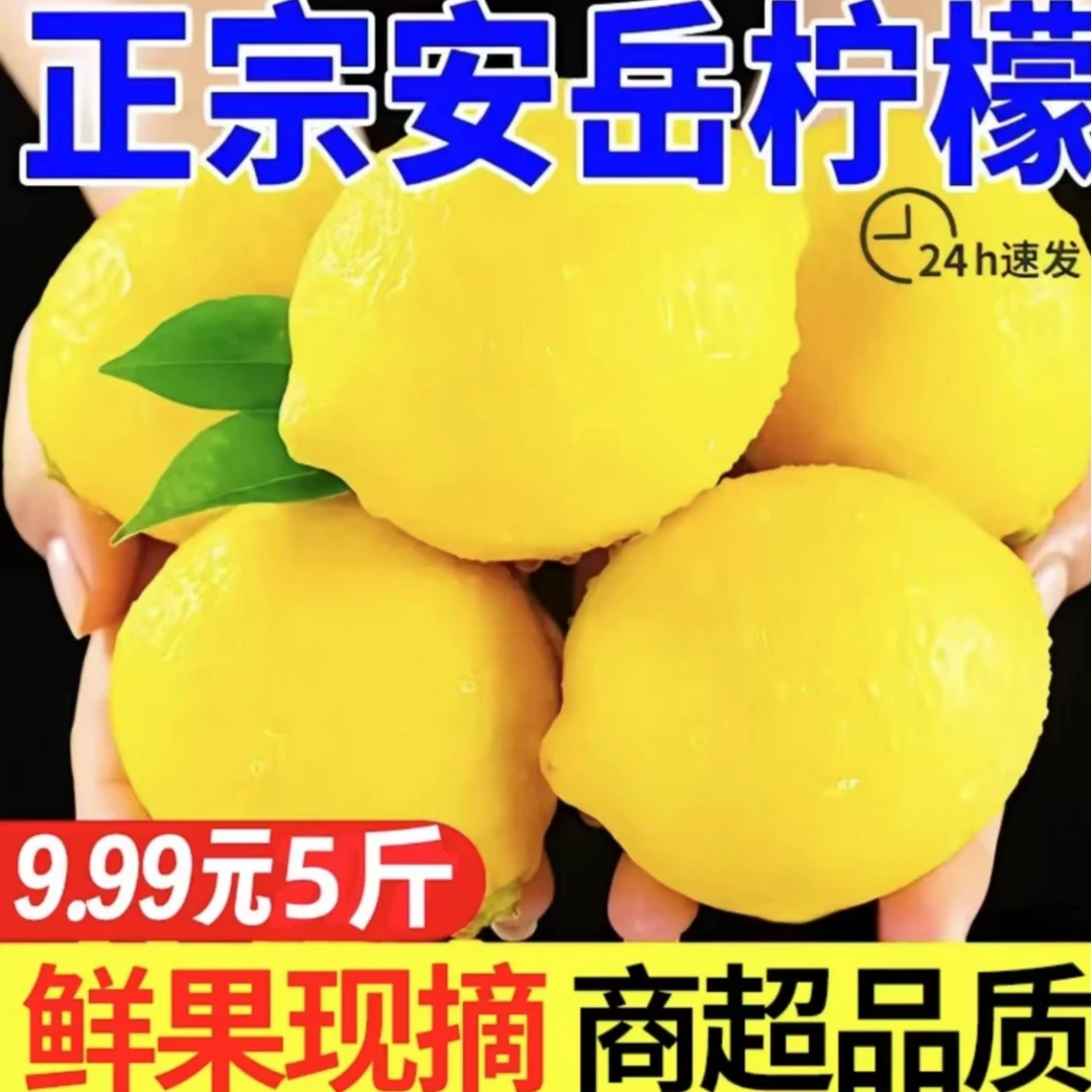 安岳黄柠檬5斤大果200g+产地直发新鲜现摘切片汁试吃3枚NMLL001
