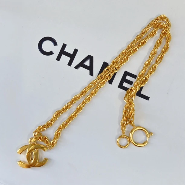 95新 Chanel/香奈儿 Chanel vintage香奈儿中古双c锁骨链