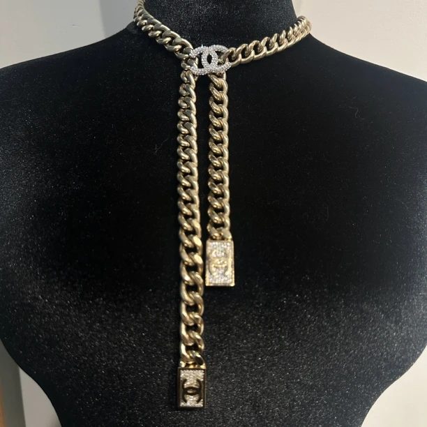 95新 Chanel/香奈儿 Chanel vintage香奈儿中古钻项链领结
