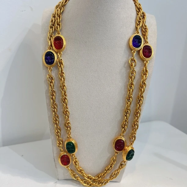 95新 Chanel/香奈儿 Chanel vintage香奈儿中古印章琉璃项链