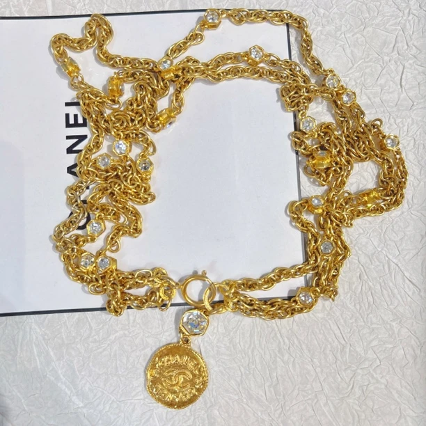 95新 Chanel/香奈儿 Chanel vintage香奈儿中古金币项链三层