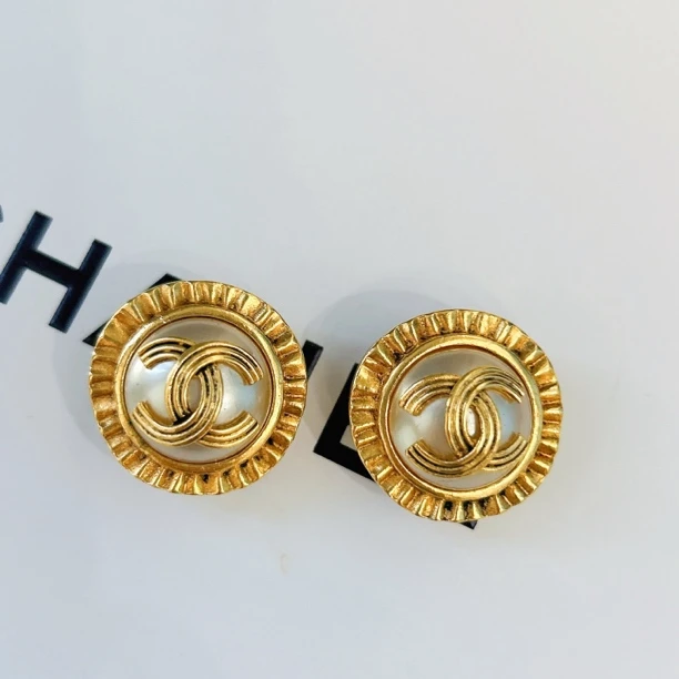 95新 Chanel/香奈儿 Chanel vintage香奈儿中古珍珠耳夹
