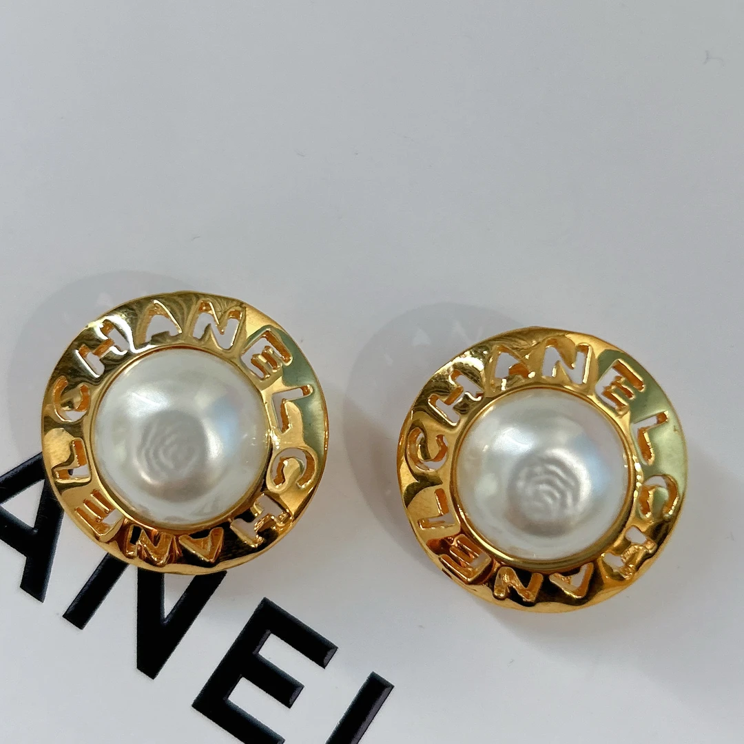 95新 Chanel/香奈儿 Chanel vintage香奈儿中古珍珠耳夹